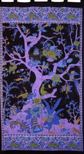 India Arts Tree of Life Tab Top Curtain Drape Panel Cotton 44 x 88 Purple Black