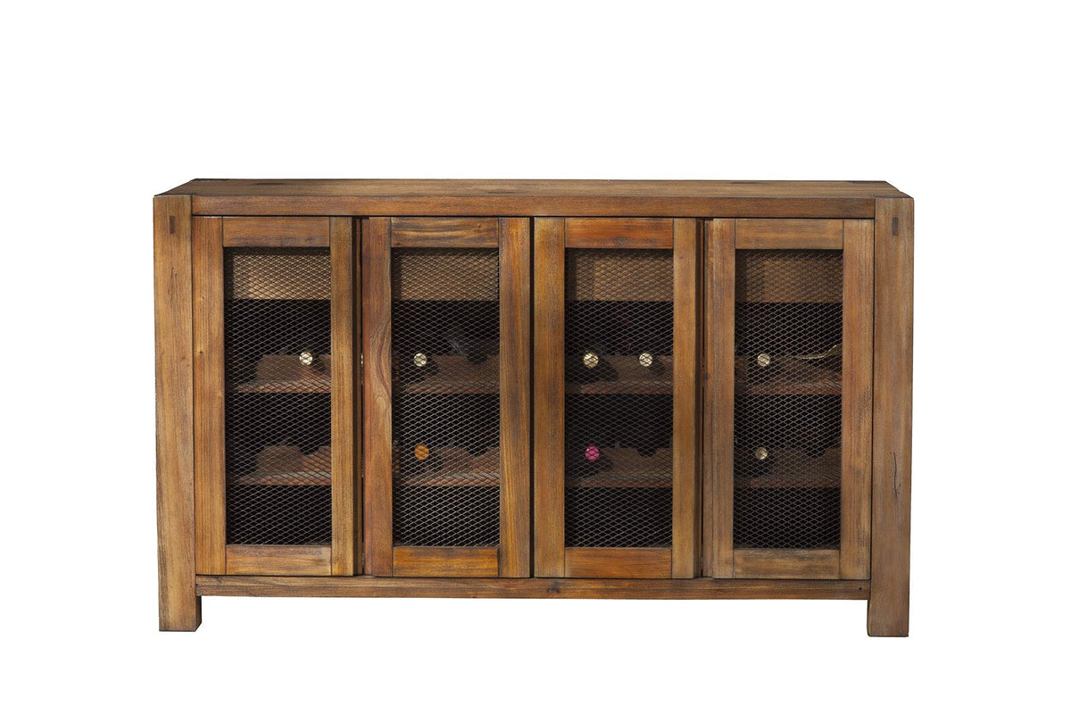 Alpine Furniture Shasta Wine Cabinet, Mahogany,Natural