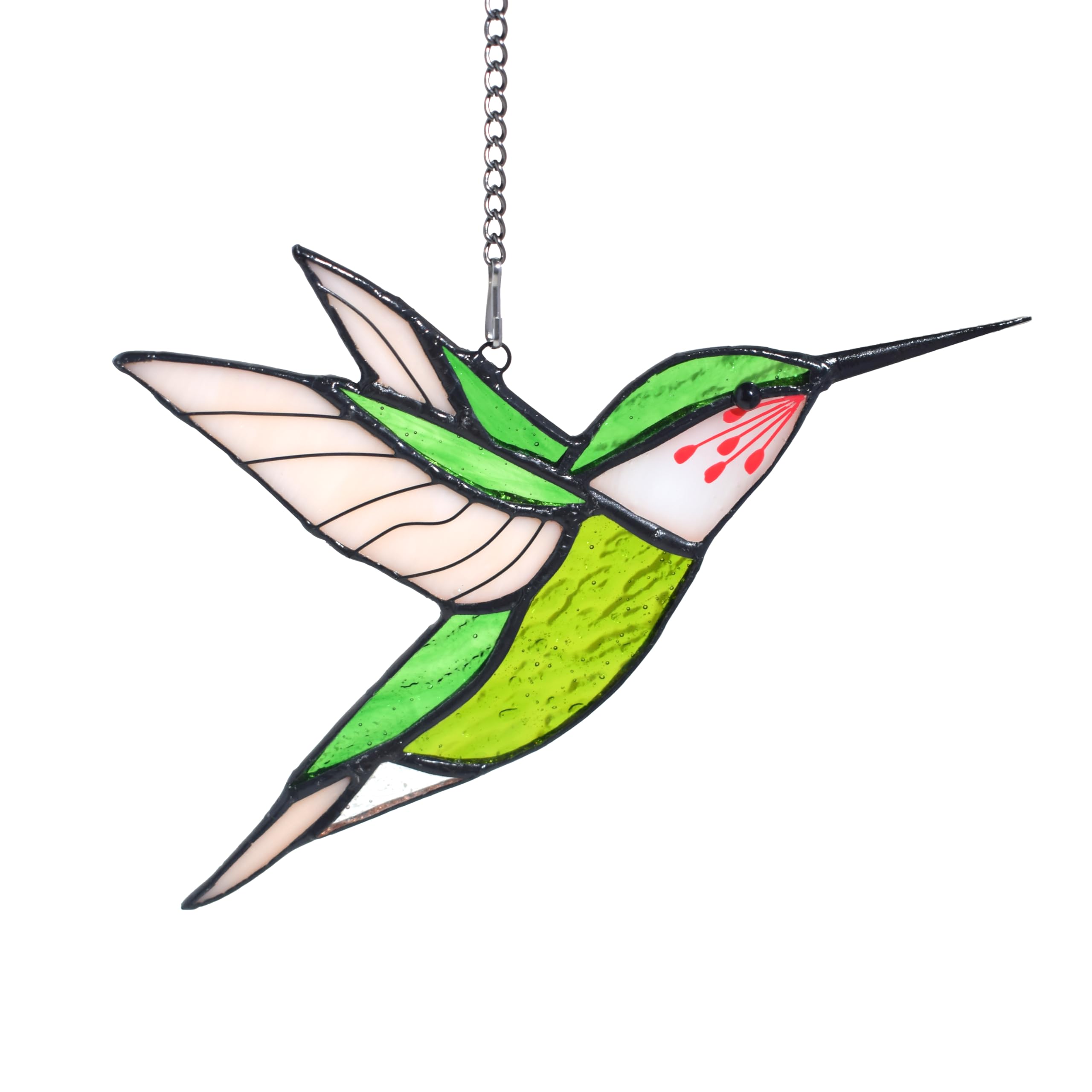 Lolitarcrafts Hummingbird Stained Glass Window Hangings Bird Stained Glass Suncatchers Hummingbird Gifts For Mom,Bird Lovers (Gr
