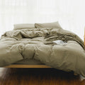 Emme Khaki Duvet Cover Twin Cotton 2-Piece Set Soft Cotton Twin Xl Comforter Cover Bedding Collection Comforter Cover With Pillo