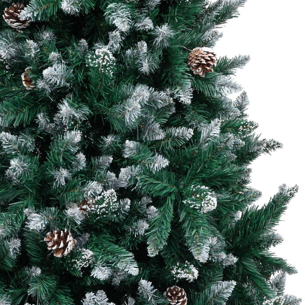 Vidaxl Artificial Christmas Tree With Pine Cones And White Snow Home Living Room Office Garden Terrance Holiday Ornament Decor Xmas Decoration 8 Ft