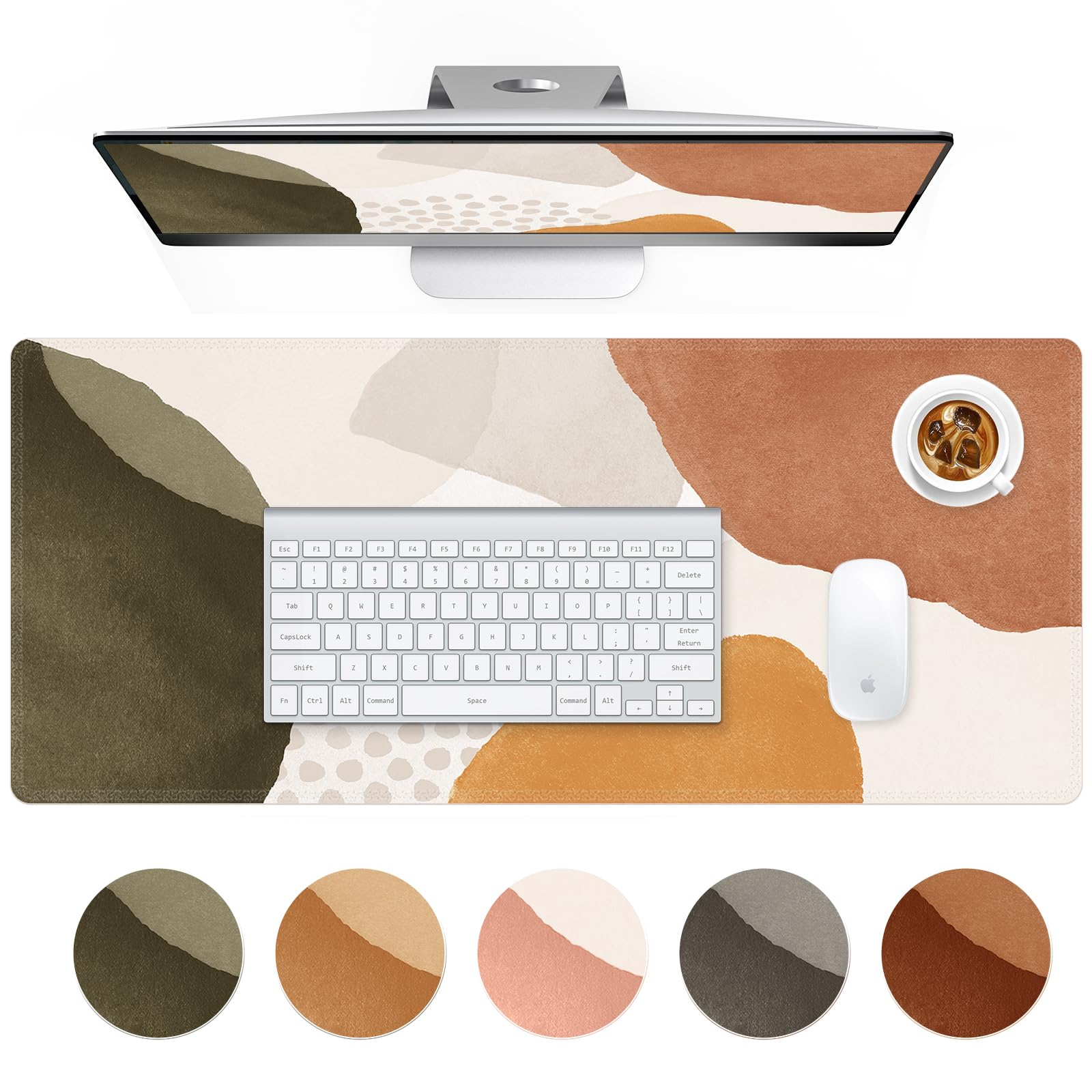 Haocoo Boho Desk Mat, Computer Desk Pad, Large Mouse Pad For Desk, Xxl Gaming Mousepad Cute For Desktop With Non-Slip Base, Wate