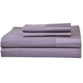 H.N. International Group Full Castle Hill 500 Thread Count Pinstripe Sheet Set With Solid Hem, Grape