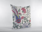 HomeRoots Burgundy On White 18â€ Pink Sage Peacock Suede Throw Pillow