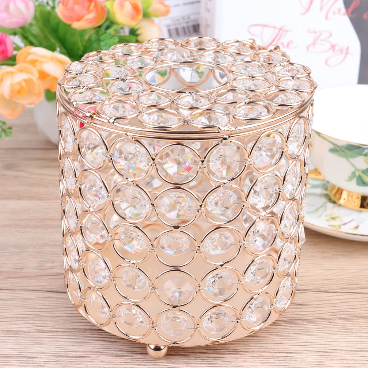 Topbathy Crystal Tissue Box Cover Toilet Paper Roll Cover Tissue Paper Roll Holder For Bathroom Kitchen Home Living Room Car Gol