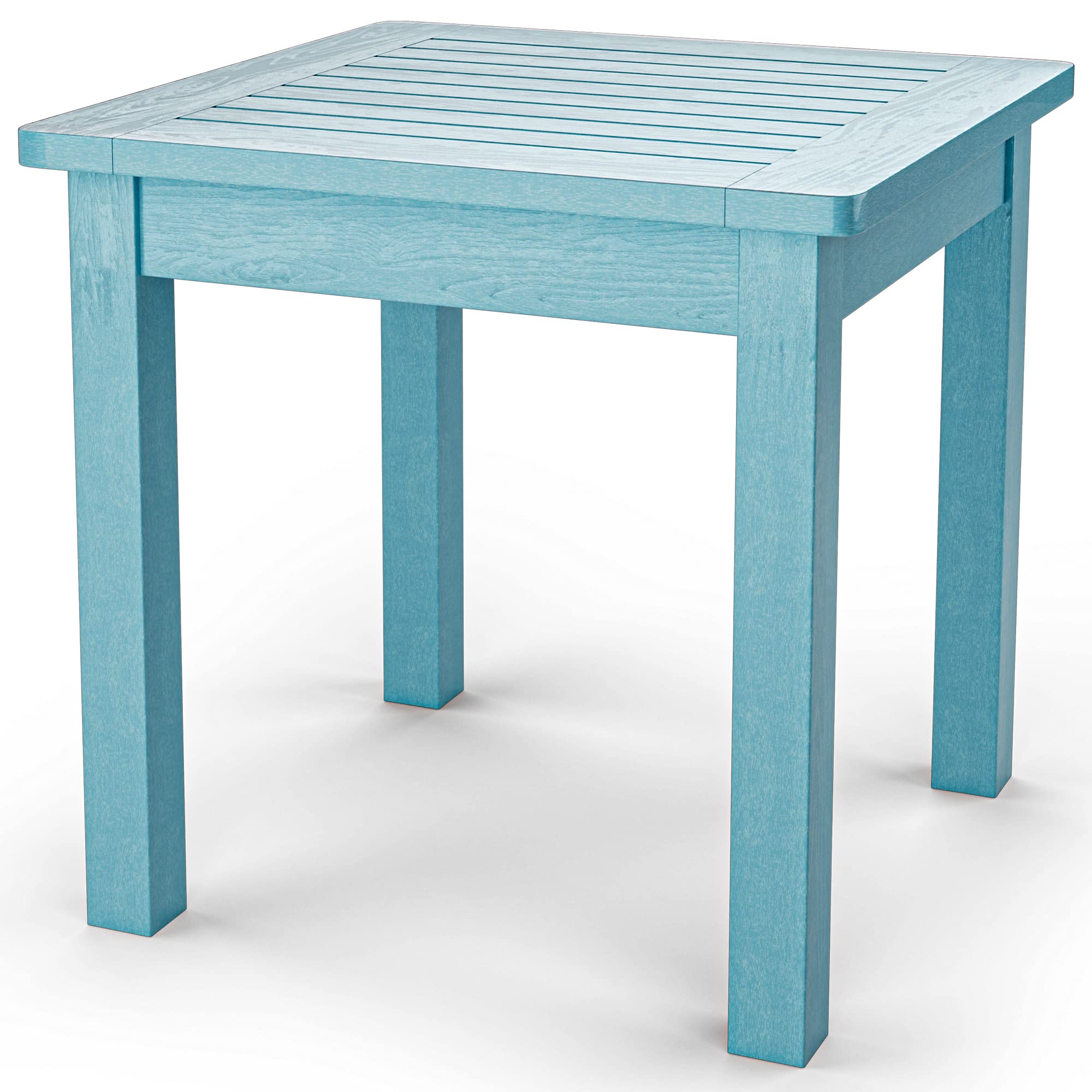 Yefu Oversize Outdoor Side Table, 18 Inch Outside Plastic Adirondack Side Table Weather Resistant, Hips High Strength Poly Wood Rustproof Waterproof Material For Patio, Pool, Front Porch Table(Blue)