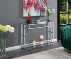 Convenience Concepts Mission Glass Console Table, Clear Glass / Chrome