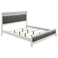 Coaster Home Furnishings Barzini Modern Classic Leatherette Upholstered California King Size Panel Bed Frame 56-inch Headboard White 205891KW