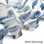 Awert Shower Curtain Plants For Bathroom,Waterproof Quick-Drying Blue Leaves Shower Curtain Set With Hooks 72X84 Inch