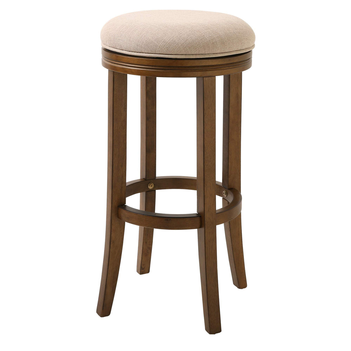 HomeRoots 30' Honeysuckle Finished Solid Wood Frame with Cream Fabric Bar Stool