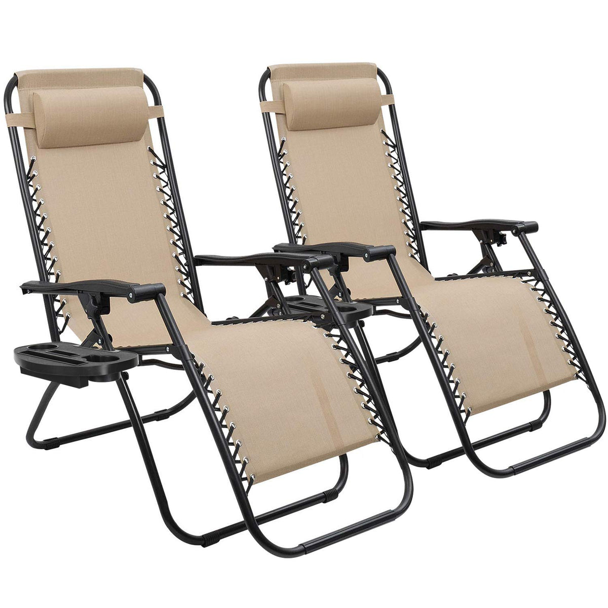 Devoko Patio Zero Gravity Chair Outdoor Folding Adjustable Reclining Chairs Pool Side Using Lawn Lounge Chair With Pillow Set Of 2 (Red)