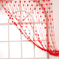 Handloomwala 1 Piece Beautiful Heart String Sheer Curtain  7 feet, Red