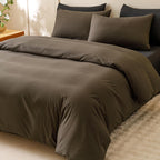 Clothknow Mocha Coffee Comforter Set Twin 3Pcs Brown Bedding Comforter Sets Chocolate Brown Comforter Soft Dark Brown Comforter