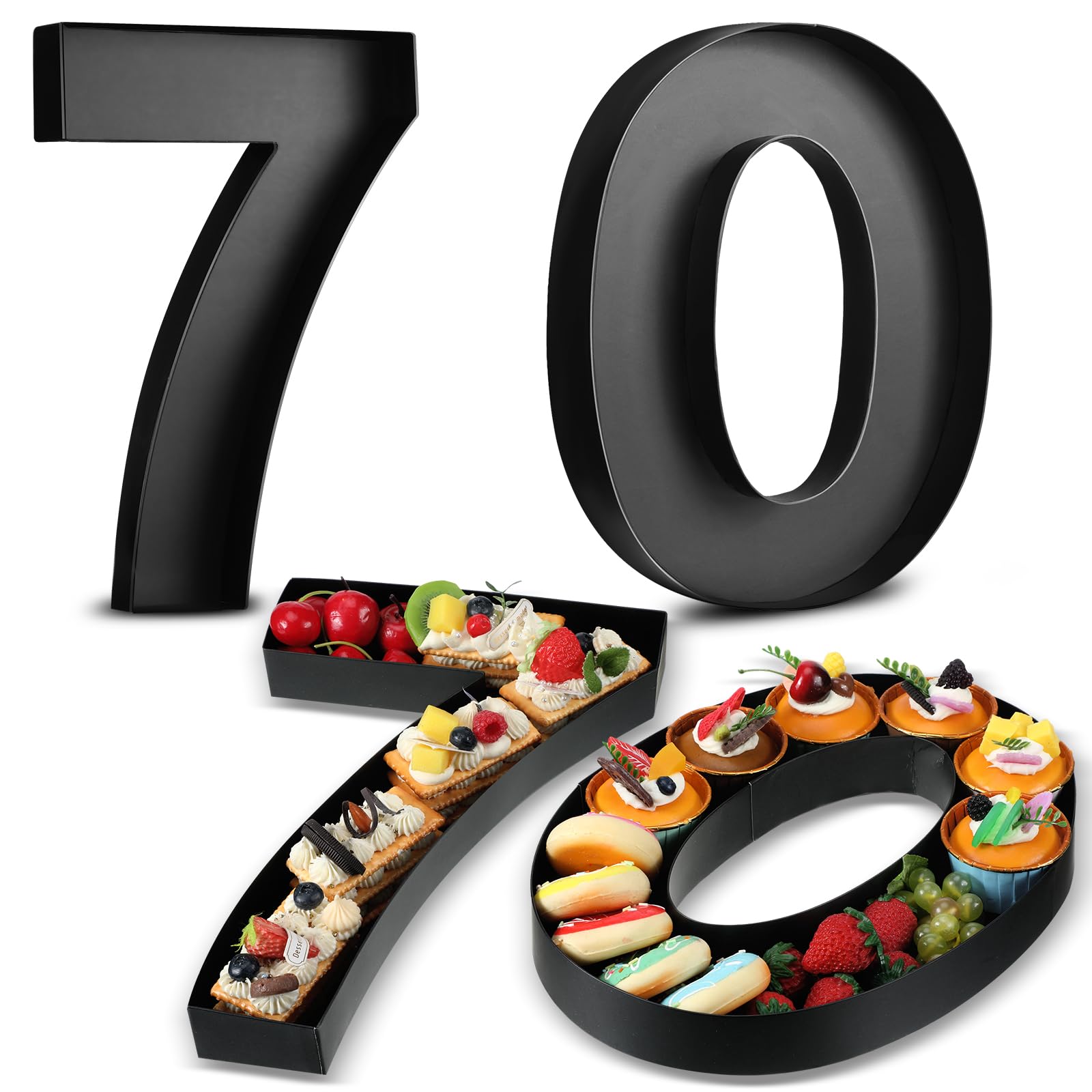 Noveread 2 Pcs 13.6 Fillable Cardboard Number, Paper Mache Numbers for Birthday Decoration Charcuterie Party Anniversary Fillabl