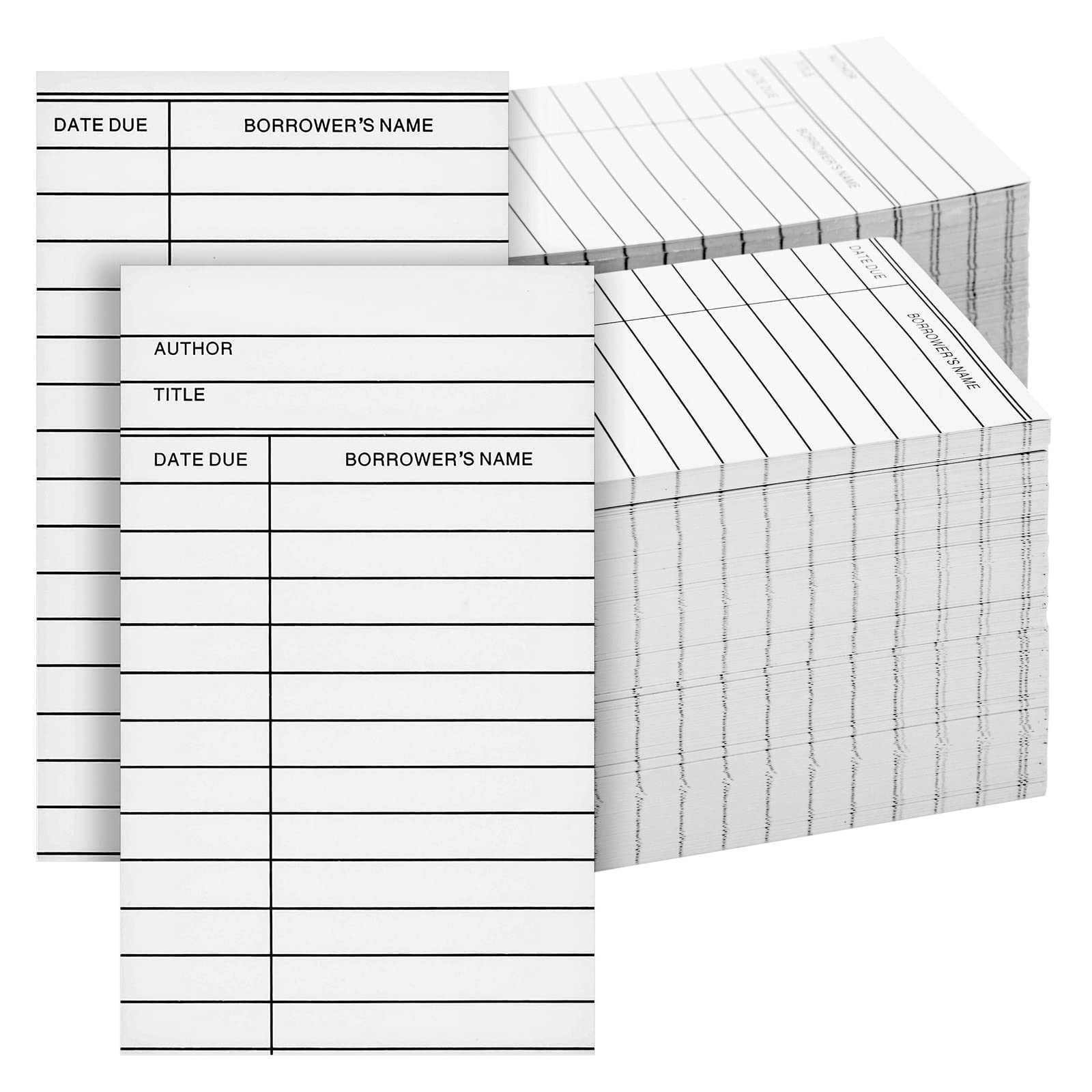 Best Paper Greetings 500 Pack Bulk Library Checkout Cards - Vintage-Style Due Date Record Keeping For Book Pockets And Classroom