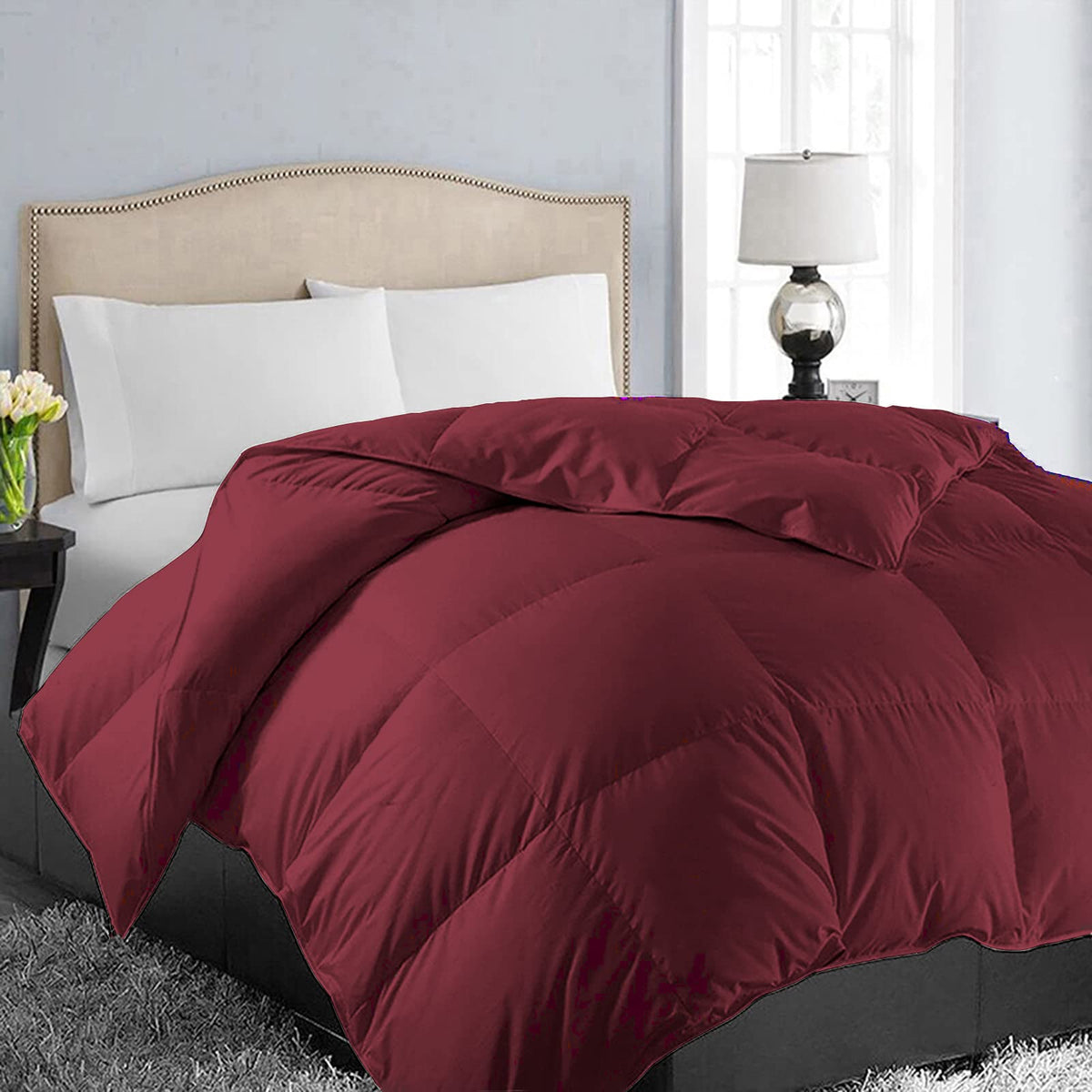 Easeland All Season Oversized King Soft Quilted Down Alternative Comforter Reversible Duvet Insert With Corner Tabs,Winter Summe