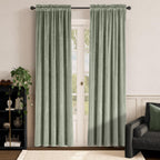 Lazzzy Green Velvet Curtains Room Darkening Thermal Insulated Curtains 84 Inch Long Window Drapes For Bedroom Living Room Super Soft Luxury Rod Pocketwindow Treatment 2 Panels, Grayish Green