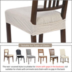 Searchi Water Repellent Dining Chair Seat Covers Set Of 4, Washable Stretch Seat Covers For Dining Chairs, Rear-Covered Dining R