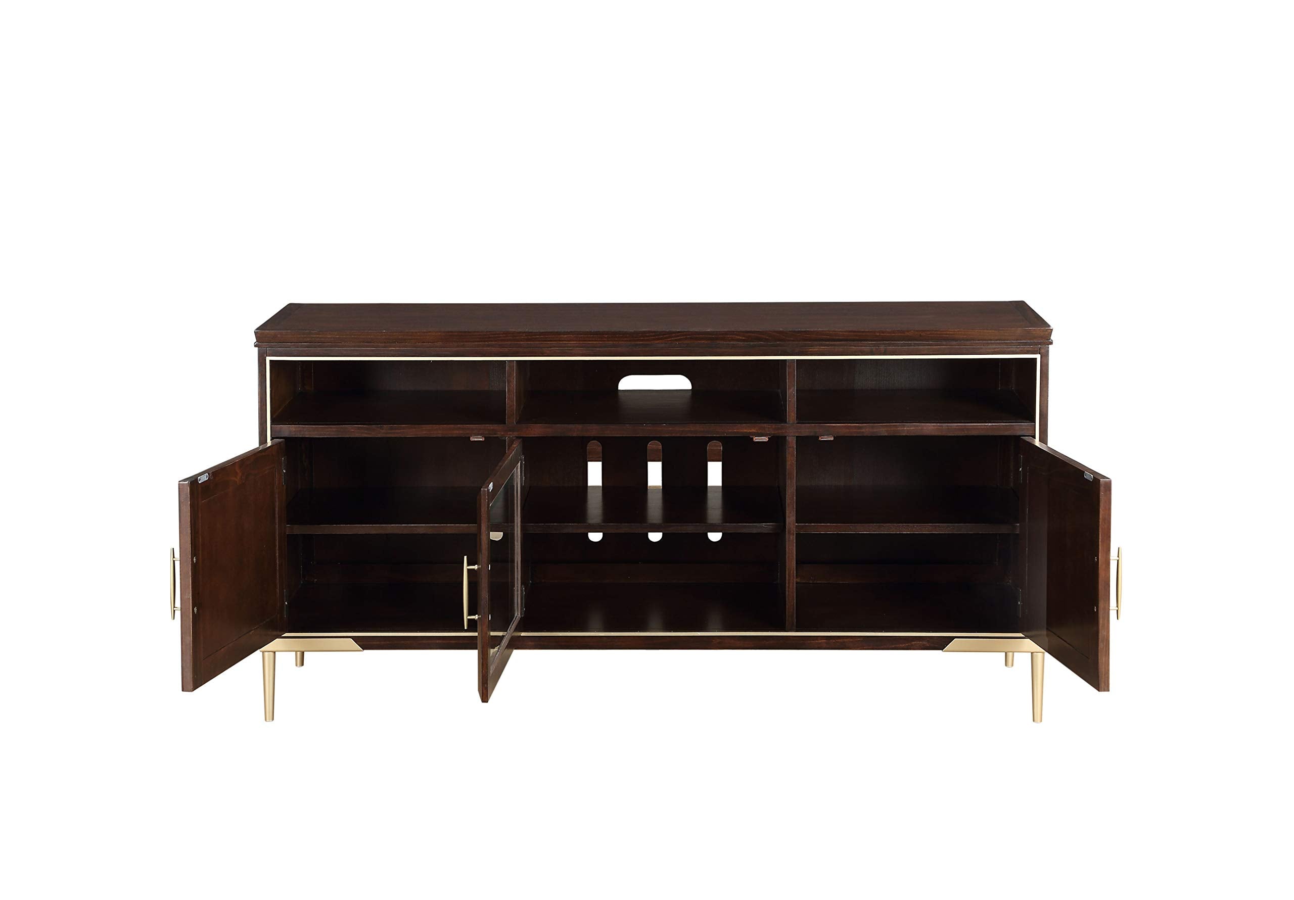 HomeRoots Furniture 19' X 64' X 32' Cherry Metal Wood TV Stand
