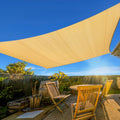 Artpuch 12'X16' Sun Shade Sail Curved Commercial Outdoor Shade Cover Sand Rectangle Heavy Duty Permeable 185Gsm Backyard Shade C