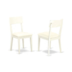 East West Furniture HLAD5-LWH-LC 5 Piece Dinette Set for 4 Includes a Round Dining Table with Pedestal and 4 Faux Leather Dining Room Chairs, 42x42 Inch, Linen White