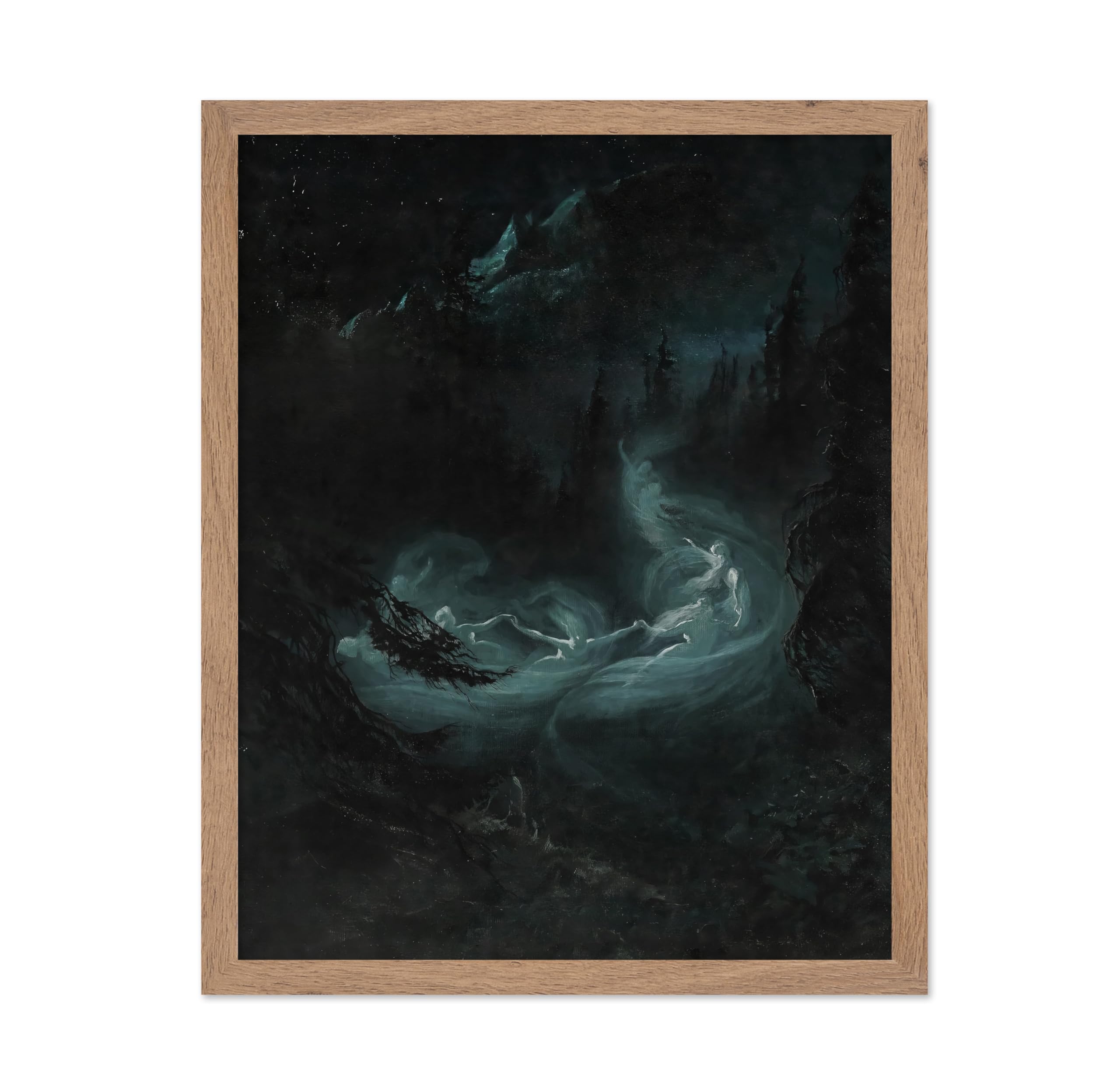 Poster Master Vintage Poster - Ghostly Spirits in Haunted Forest Print - Unique Wall Decor Gift for Home, Living Room, Kitchen, 