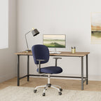 Flash Furniture Beverly Mid-Back Navy Mesh Padded Swivel Task Office Chair with Chrome Base and Arms