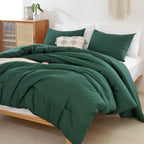 Rosgonia Comforter Full Size For Girls Boys Teen,3Pcs(1 Dark Emerald Green Comforter & 2 Pillowcases),Soft Kids Comforter Sets A