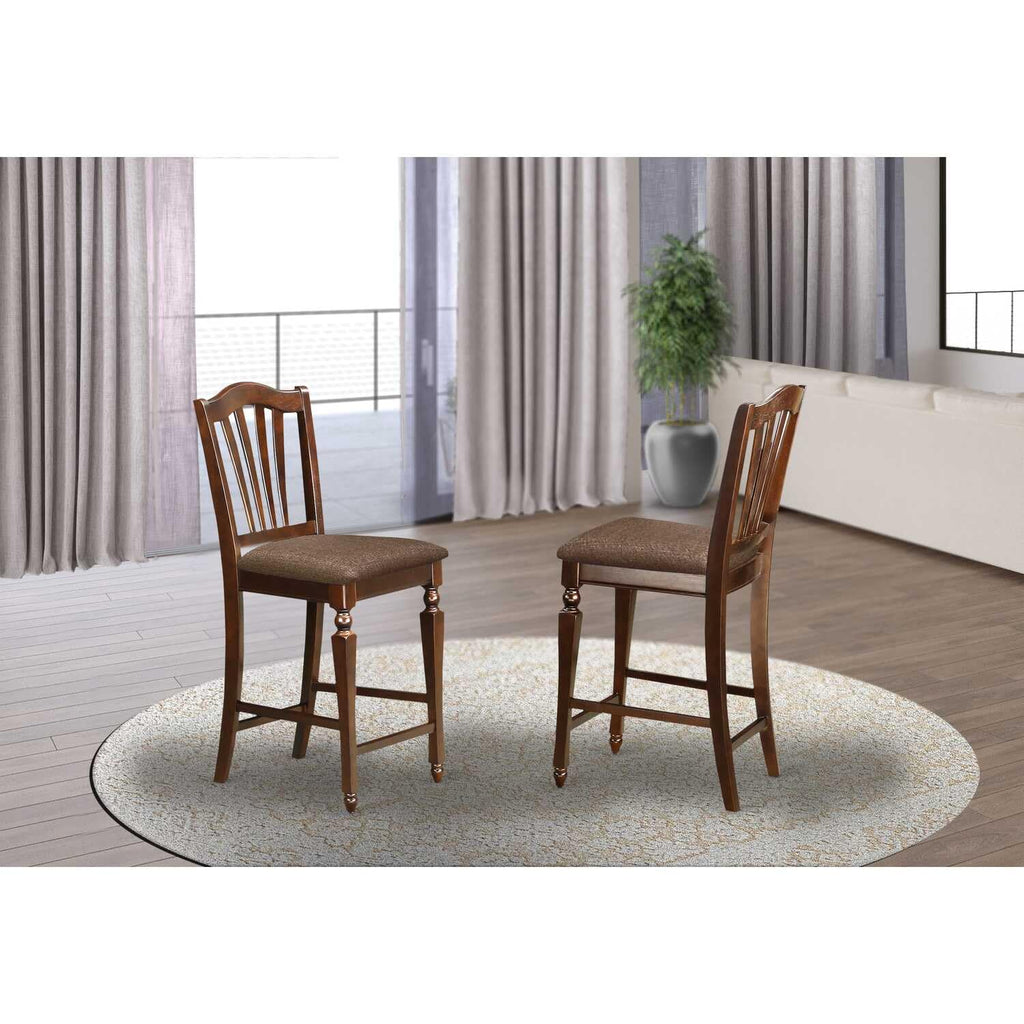 East West Furniture Chelsea Stools With Upholstered Seat, 24" Seat Height