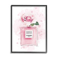 Stupell Industries Pink Flower Perfume Fashion Glam Design, Designed by Amanda Greenwood Wall Art, 16 x 1.5 x 20, Black Framed