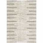 HomeRoots 509892 6 x 9 ft. Ivory & Gray Geometric Shag Power Loom Stain Resistant Rectangle Area Rug