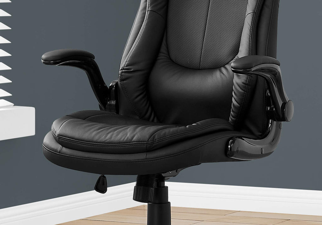 Set Of 2 Black Contemporary Upholstered Office Chairs 49"