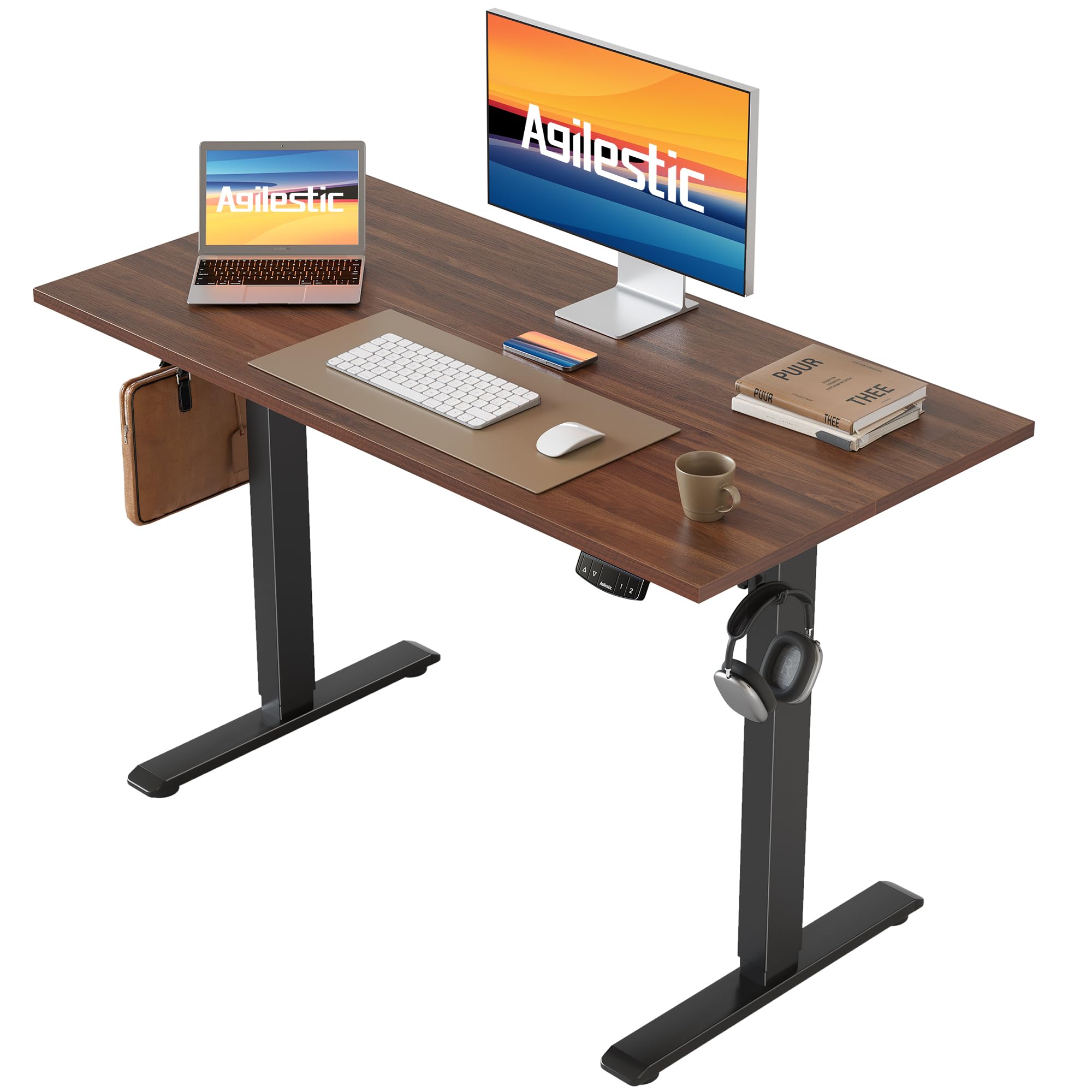 Agilestic Electric Standing Desk 40 X 24 Inches, Height Adjustable Desk, Sit Stand Up Desk For Work Office Home, Ergonomic Risin