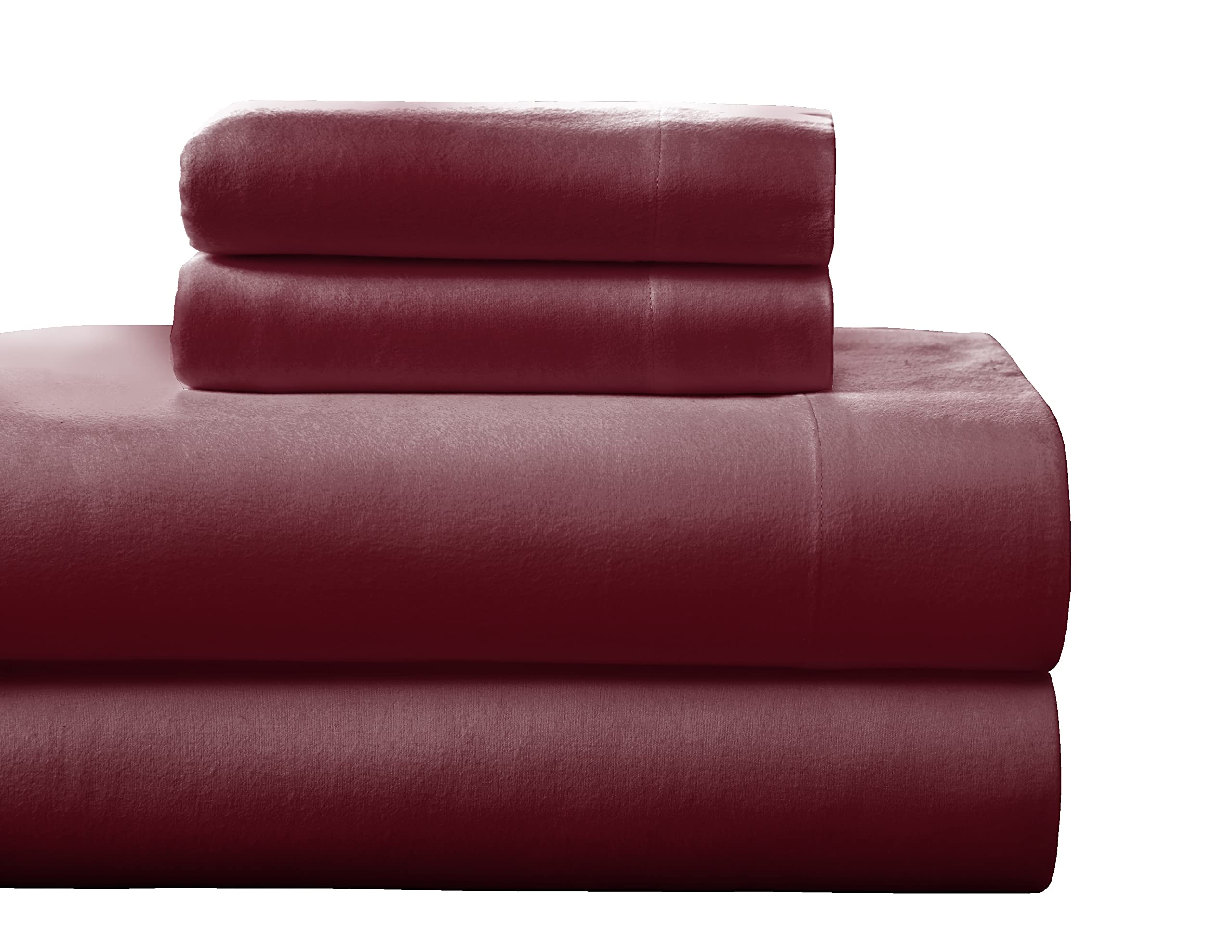 Pointehaven Flannel 170 Gsm Sheet Set,Full Merlot