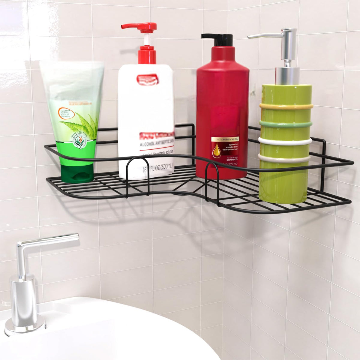 WonderStand Caddy (Set of 1) | SelfAdhesive Bathroom Shelf Rack for Corner Walls, Bathroom Corner Shelf Rack for Home Storage A