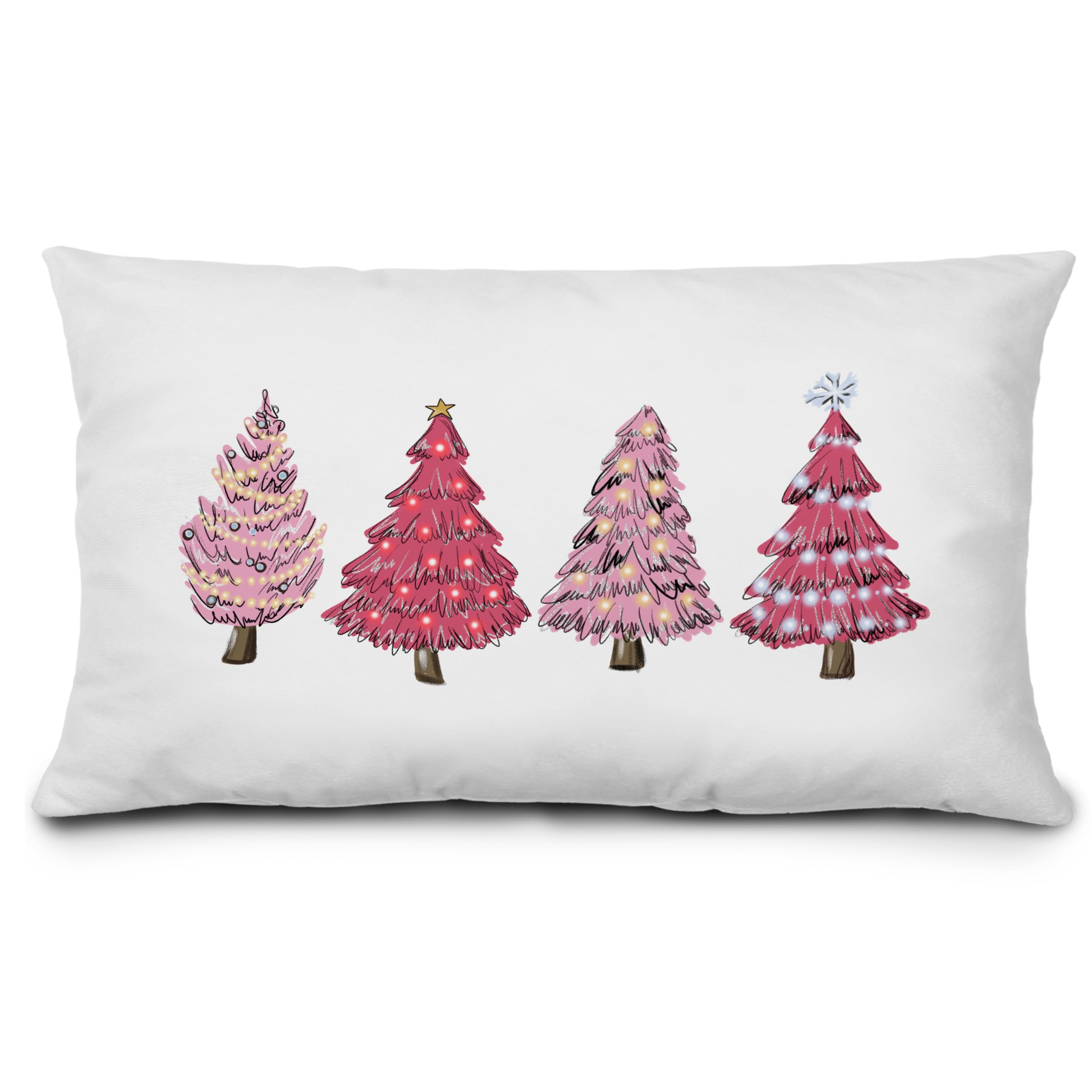 Keuspi Pink Christmas Decor Pink Christmas Pillows Covers 12X20, Pink Christmas Decorations Christmas Pink Decor,Christmas Tree