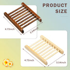 Honeydak 30 Pcs Bamboo Wood Soap Holder Wooden Soap Dish Tray Bathroom Wooden Soap Case Handmade Bathtub Shower Dish Accessories