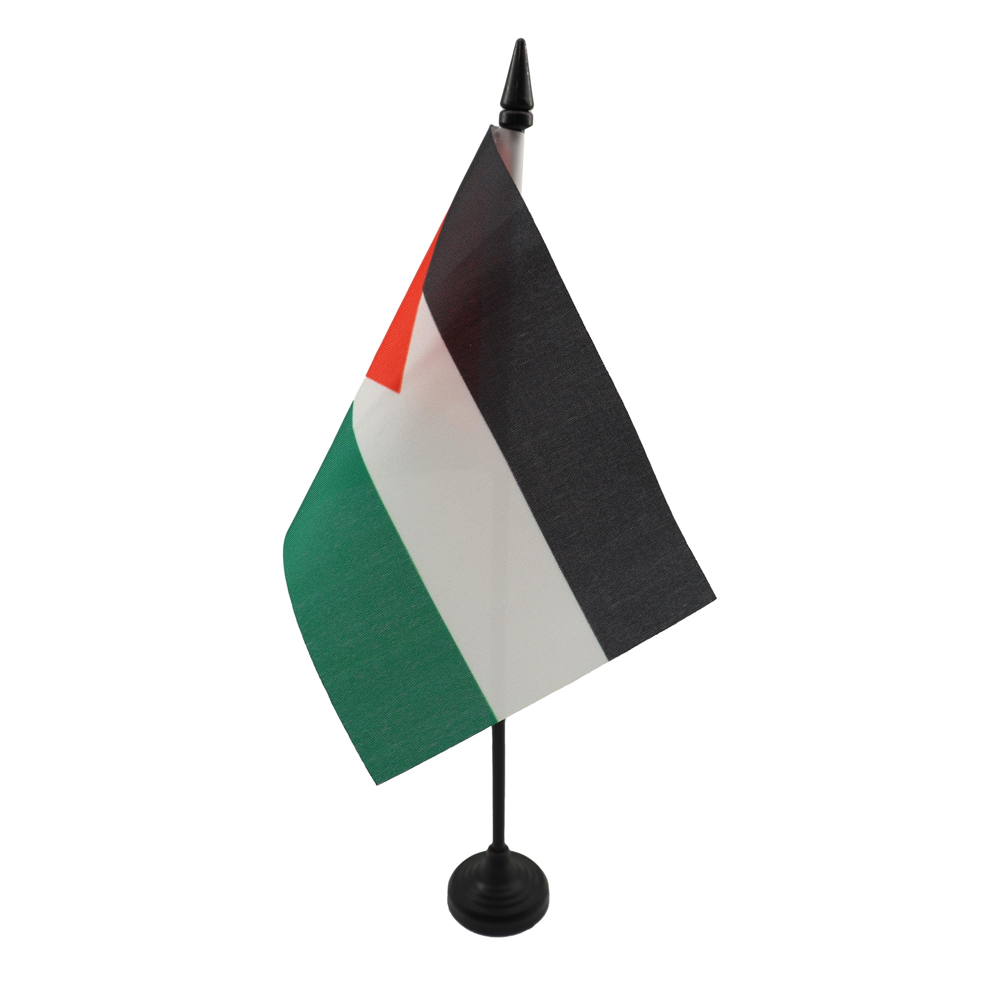 Palestine Table Flag 4' X 6' - Palestinian Desk Flag 15 X 10 Cm - Black Plastic Stick And Base - Az Flag