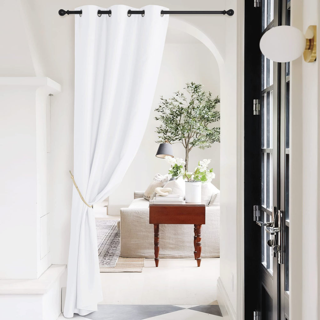 Nicetown Pure White Room Darkening Curtains For Bedroom, Thermal Insulated Grommet Window Curtains For Bathroom, French Door Curtain For Doorway, 42' Width X 95' Length, 1 Panel