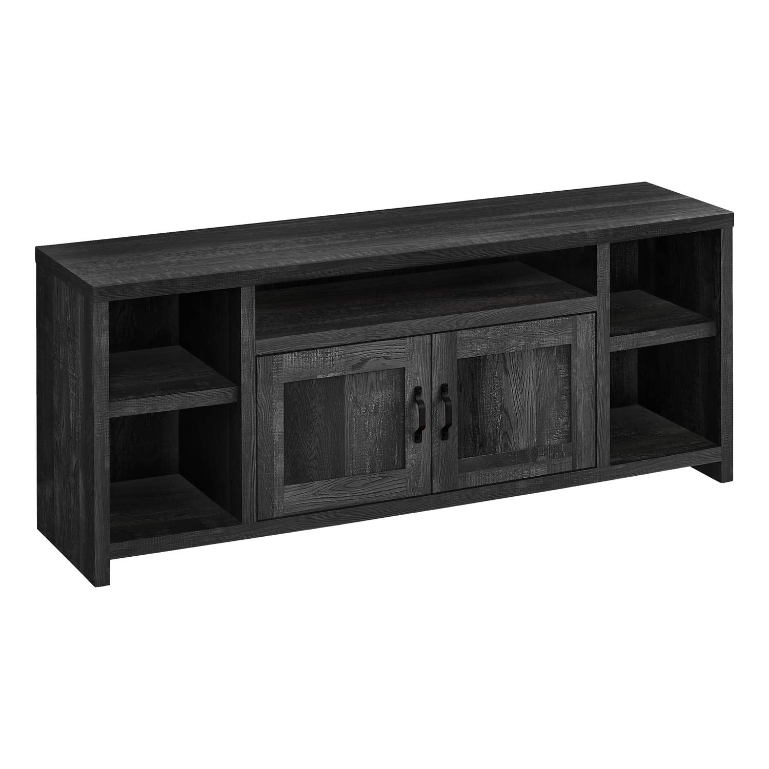 Monarch Specialties I 2743 Tv Stand, 60 Inch, Console, Media Entertainment Center, Storage Cabinet, Living Room, Bedroom, Laminate, Black, Transitional