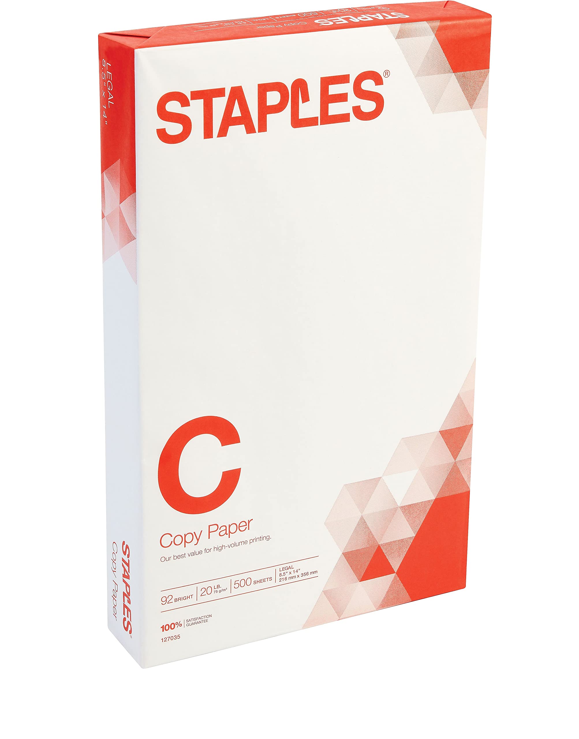 Staples Copy Paper, 8 1/2' X 14', Ream