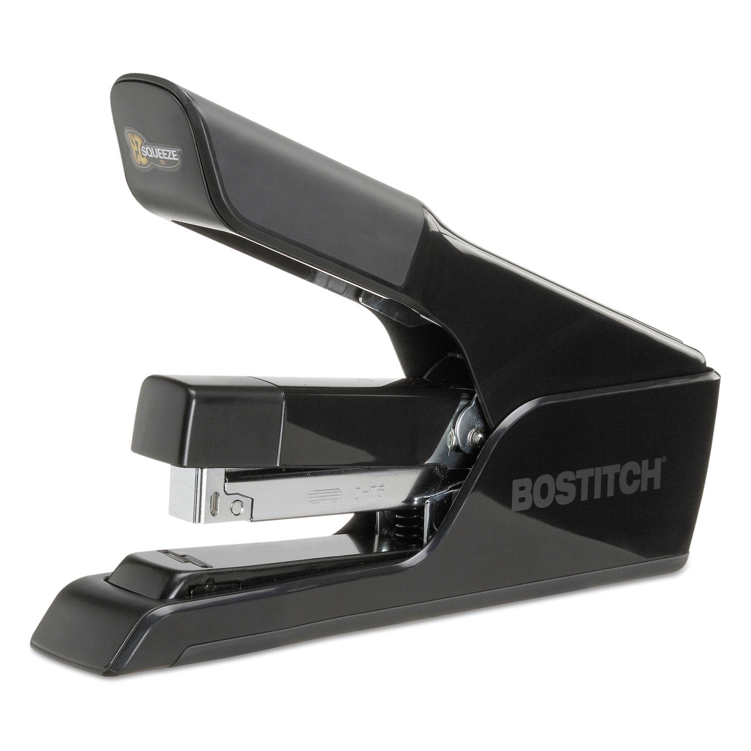 Bostitch Office Ez Squeeze 75 Sheet Flat Clinch Stapler, Reduced Effort, Black (B875)