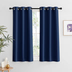 RYB HOME Bedroom Curtains 54 inch Length, Room Darkening Privcay Window Treatment Blackout Thermal Shades for Bedroom Bathroom B