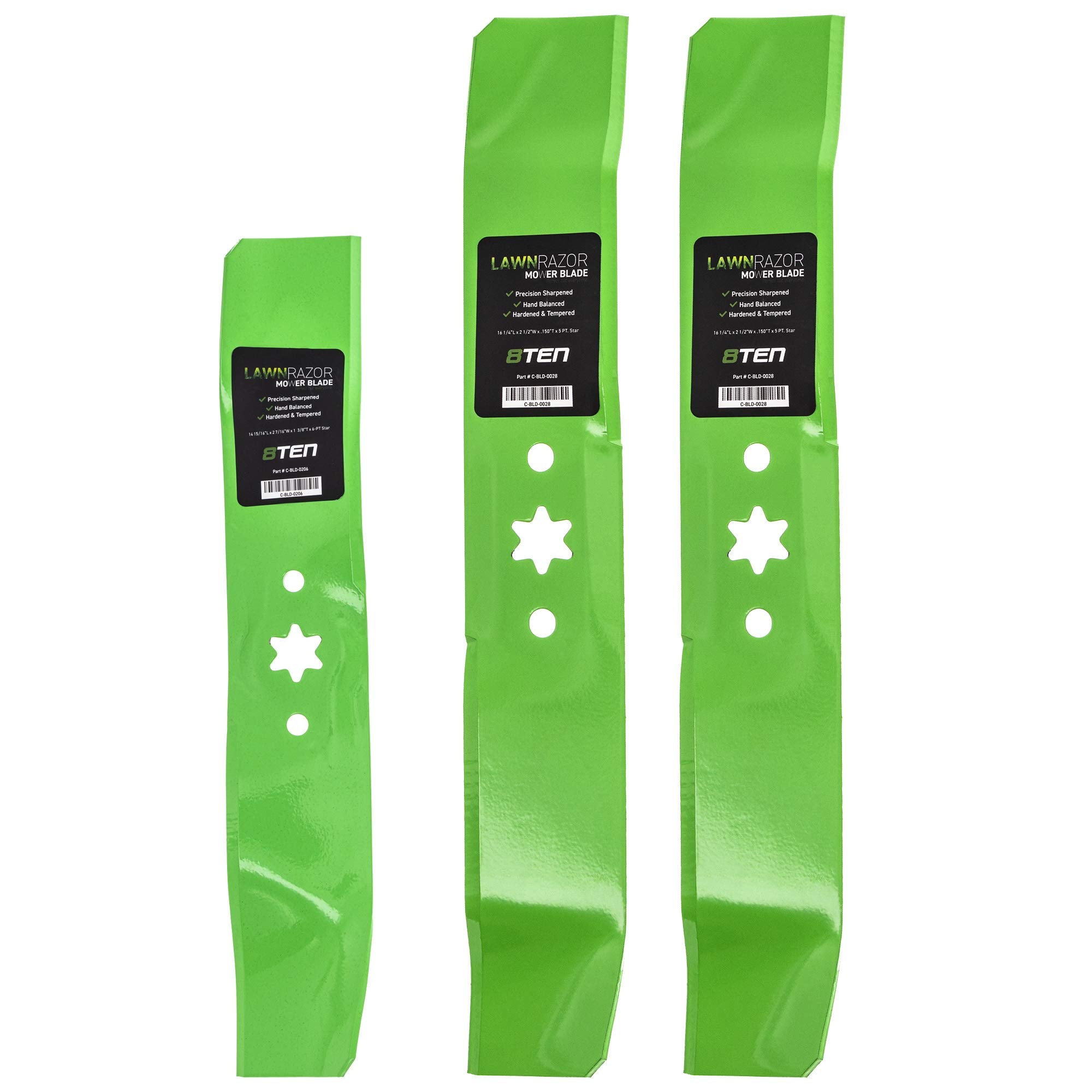 8Ten Lawnrazor Blade Set Kit 46 Inch Deck For Cub Cadet Mtd Troy Bilt Lt1045 Lt1046 942-04125 942-0611A 942-04124