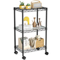 Golpart Small Shelves Storage Wire Metal Adjustable Shelf Unit with Wheels