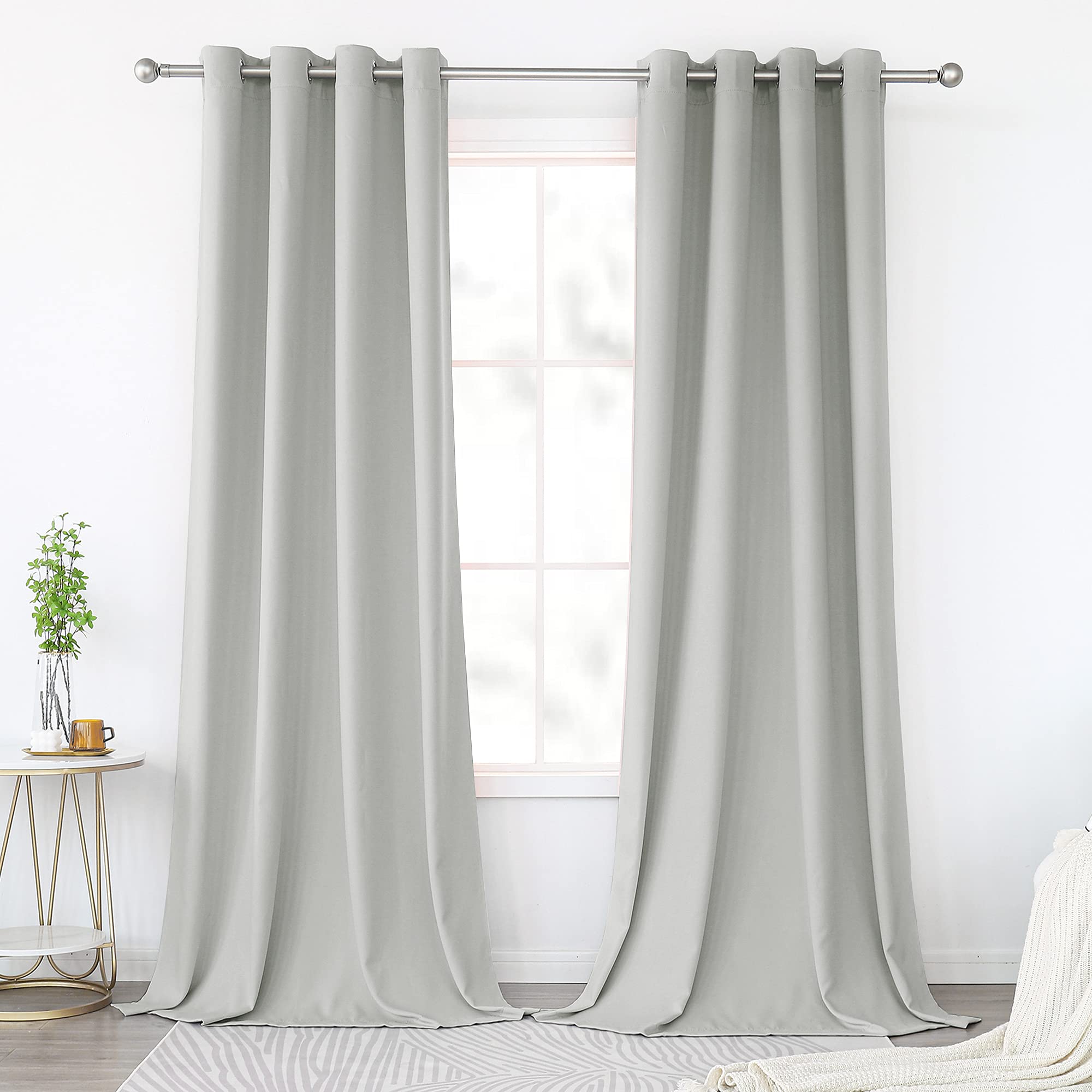 Keqiaosuocai Blackout Curtains 120 Inches Long For Living Room - Room Darkening Thermal Insulated Grommet Extra Long Curtains Dr