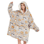 Fiosnow Cat Blanket Hoodies for Women and Men Adult Oversize Wearable Blanket Hoodies for Soft and Warm