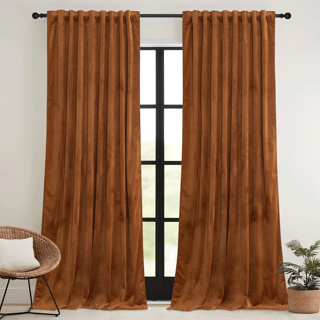 Ryb Home Halloween Velvet Curtains 84 Inch, Room Darkening Window Curtains For Living Room Thermal Insulated Privacy Backdrop Wi
