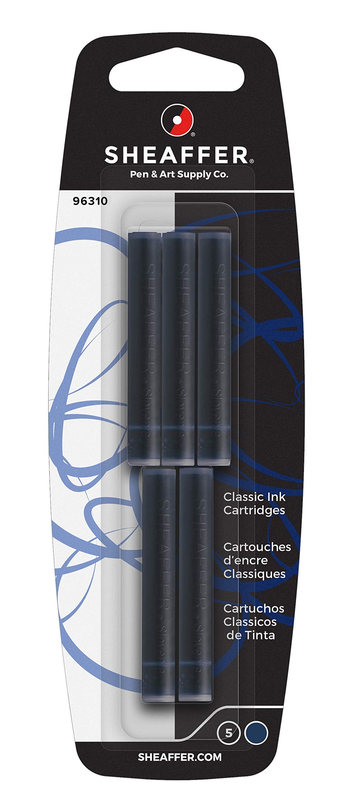 Sheaffer Skrip Fountain Pen Classic Ink Cartridge - Blue/Black (Five Per Card)