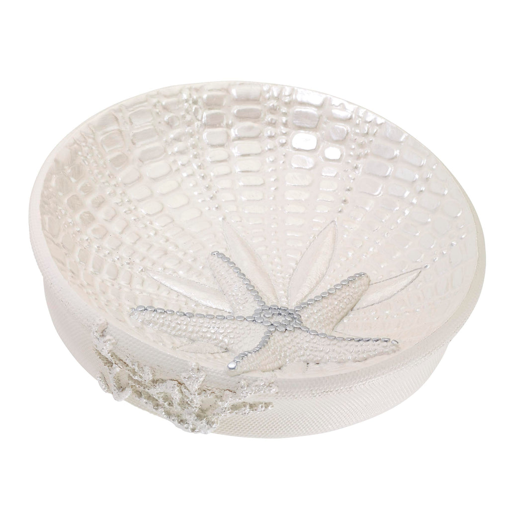 Avanti Linens - Soap Dish, Seashell Inspired Bathroom Accessories, Guest Bathroom Essentials (Sequin Shell Collection)